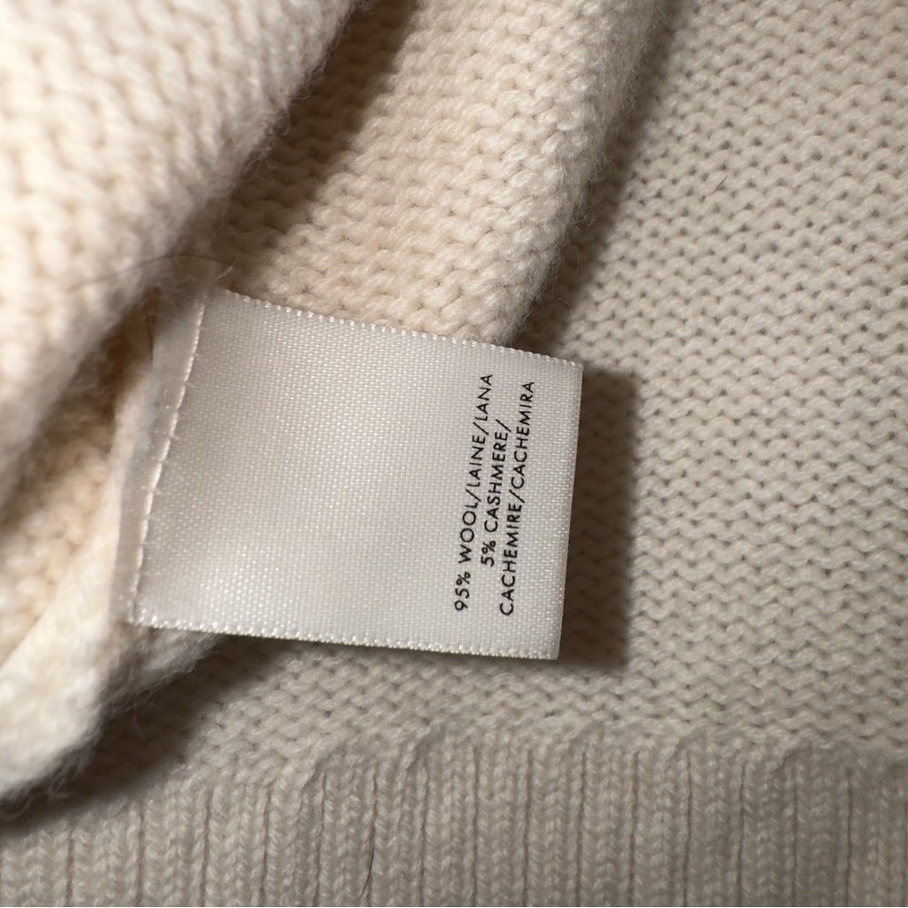 Ann Taylor Women's Wool‎ Cashmere Lace-Up Knit Sweater Medium Cream - Picture 3 of 10